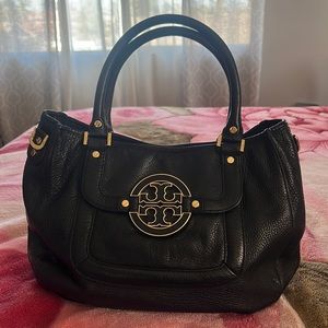 Tory Burch pebble leather double handle handbag satchel tote